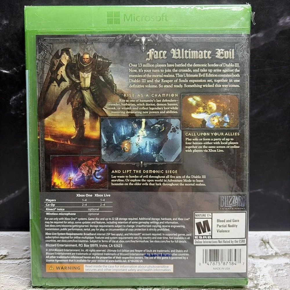 Diablo III: Reaper of Souls - Ultimate Evil Edition (Microsoft Xbox One, 2014)